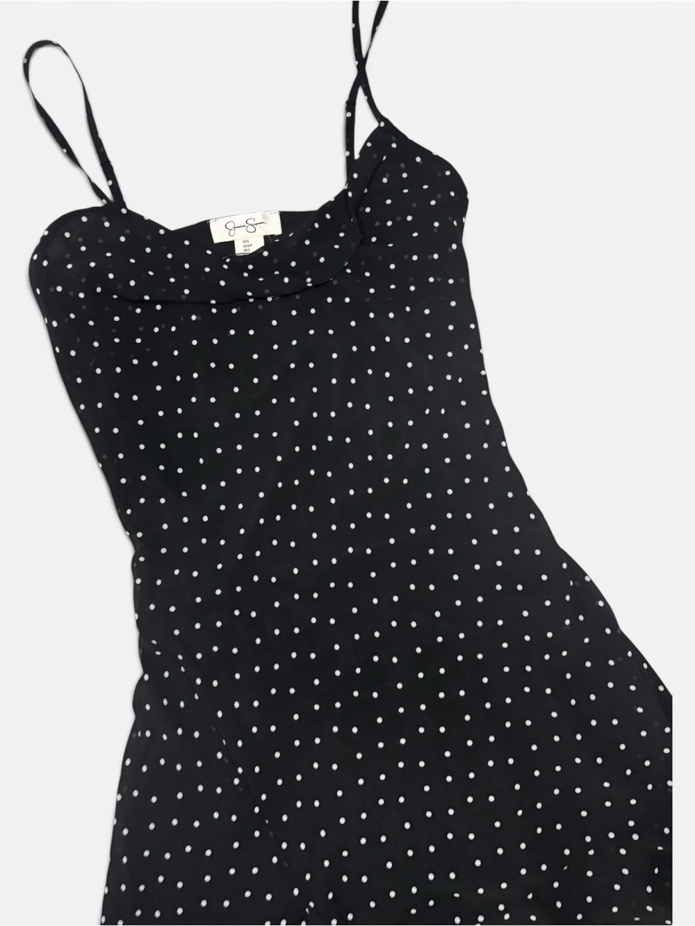 Jessica Simpson Black and White Polka Dot Spaghetti Strap Dress